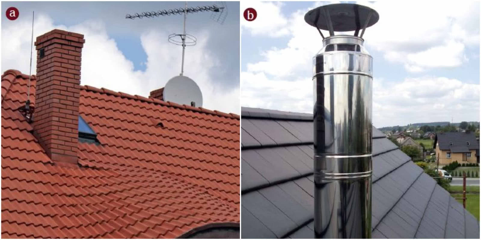 Wykończenie komina ceramicznego i komina stalowego