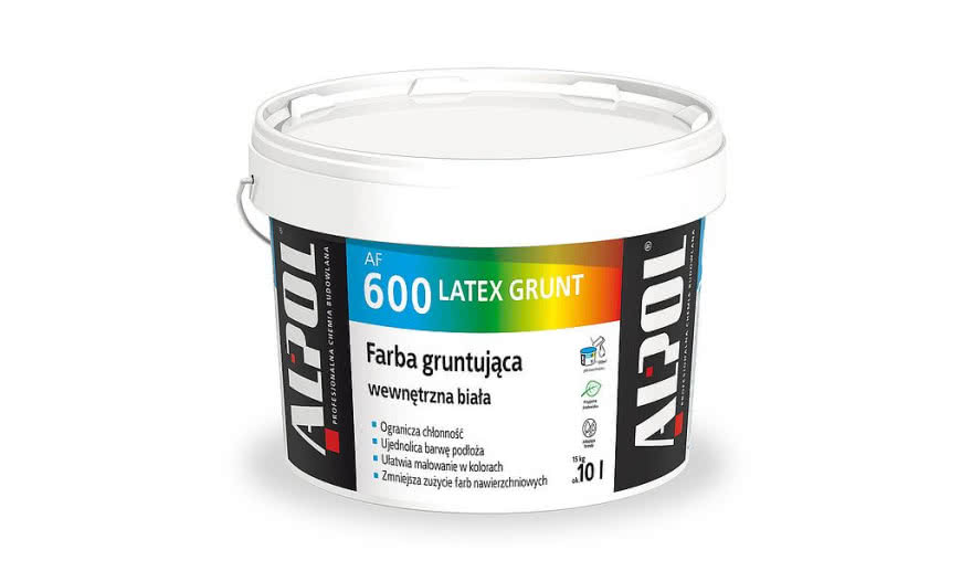 Kompromis między farbą do wnętrz a gruntem - ALPOL AF 600 LATEX GRUNT