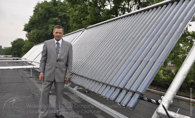 Ogrzewanie i klimatyzacja wykorzystujące instalację solarną w Olsztynie